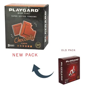 Playgard Chocolate Flavoured Super DOTTED Condom - 3Pcs Pack(India)